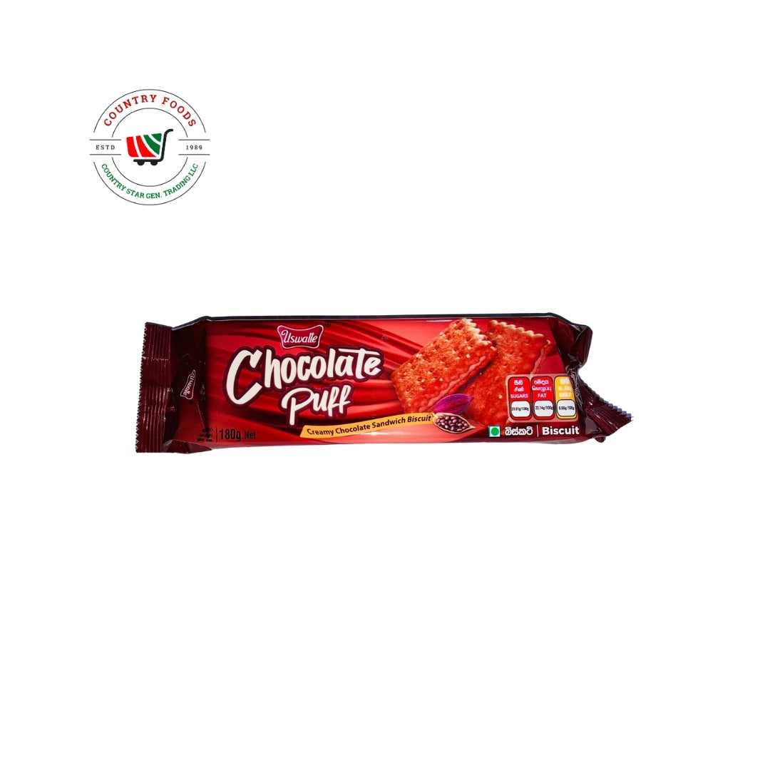 Uswatte Chocolate Puff Biscuit 180g